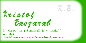 kristof baszarab business card